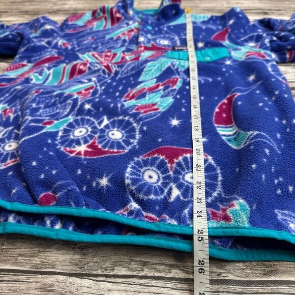 Patagonia Synchilla Snap-T Harvest Moon Blue Owl Fleece S Small Blue Pink Teal - Picture 10 of 11